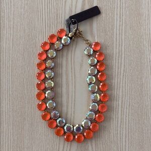 J. Crew Orange and Iridescent Necklace
